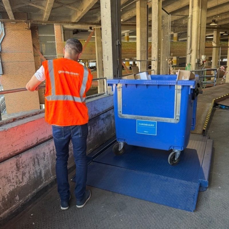 Recycling containers in a shared waste area
